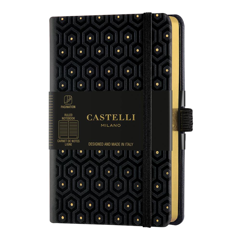 Castelli Copper and Gold Pocket Ruled Honey Gold Notebook